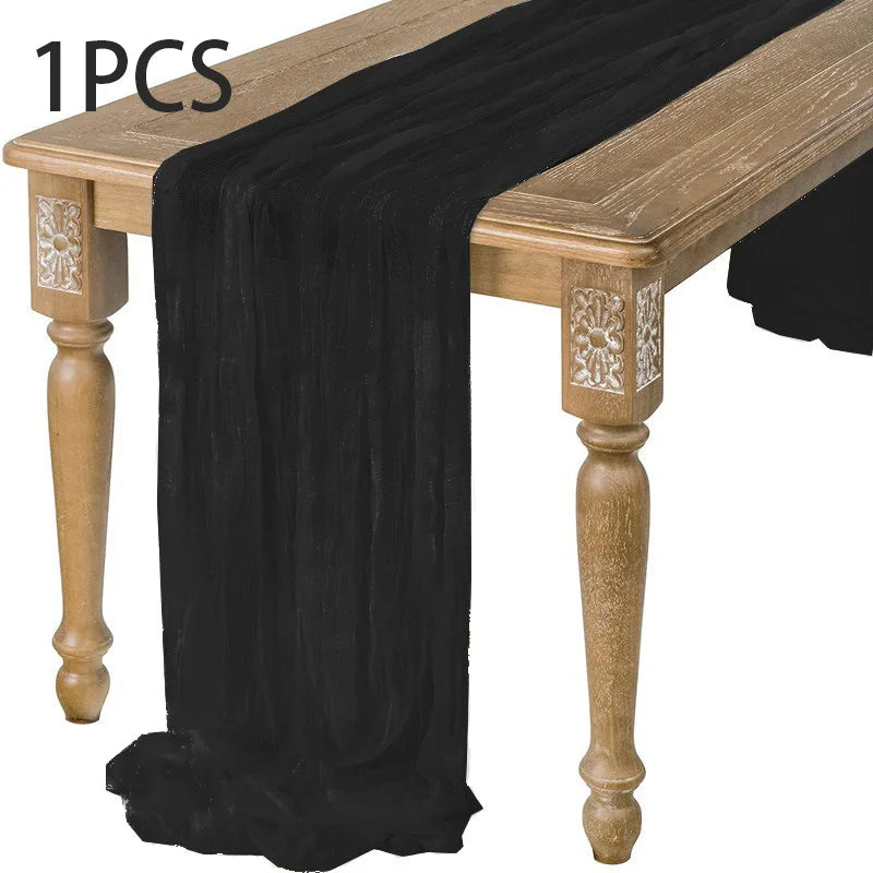 DRAPELIS - Semi-Sheer Gauze Table Runner for Artful Tablescapes
