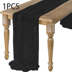 DRAPELIS - Semi-Sheer Gauze Table Runner for Artful Tablescapes