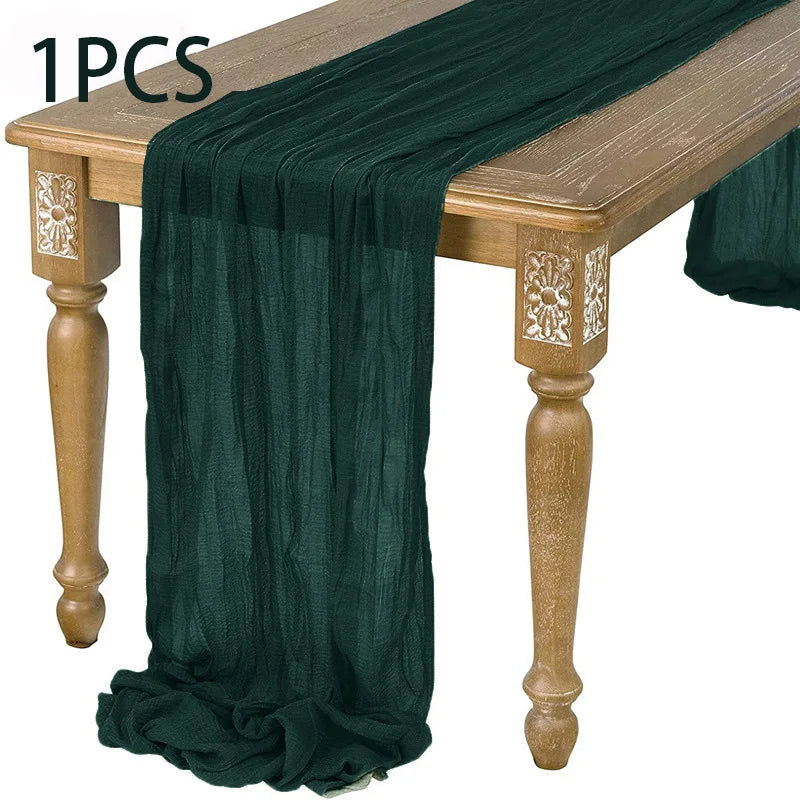 DRAPELIS - Semi-Sheer Gauze Table Runner for Artful Tablescapes