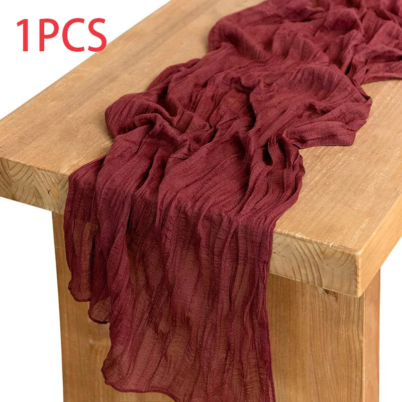 DRAPELIS - Semi-Sheer Gauze Table Runner for Artful Tablescapes