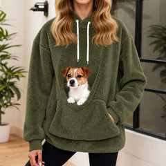 PAWVORA – Hoodie mit Fleece-Haustiertasche, damit tierische Begleiter stets nah bleiben