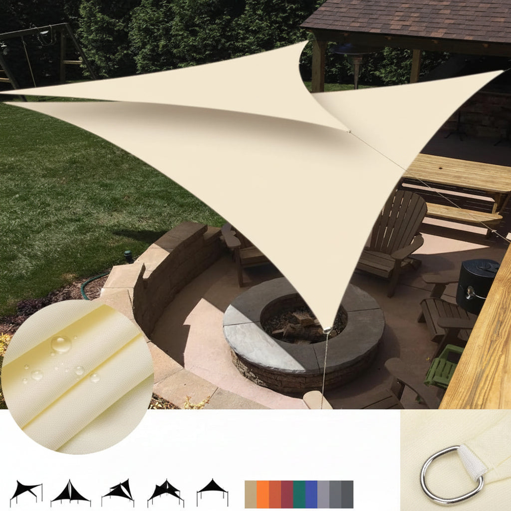 SUNTRIANGLE - Waterproof Triangle Shade Sail for Sculptural Outdoor Comfort