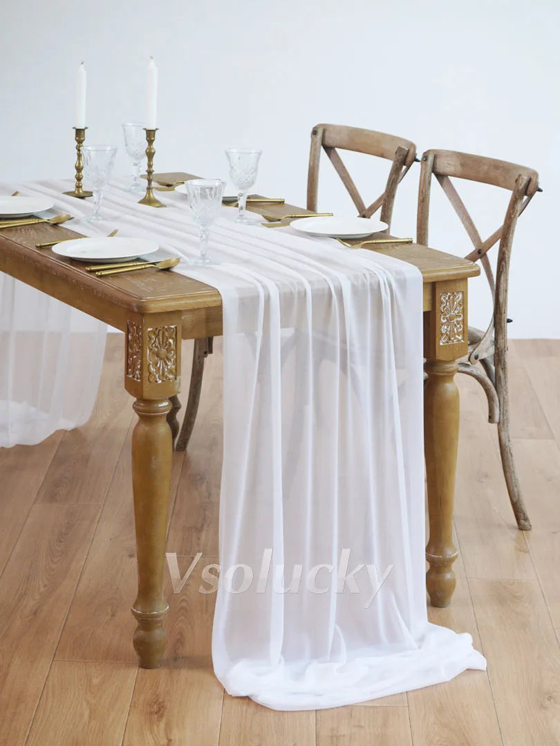 SHEERIVA - Sheer Table Runner for Elegant Occasion Tables