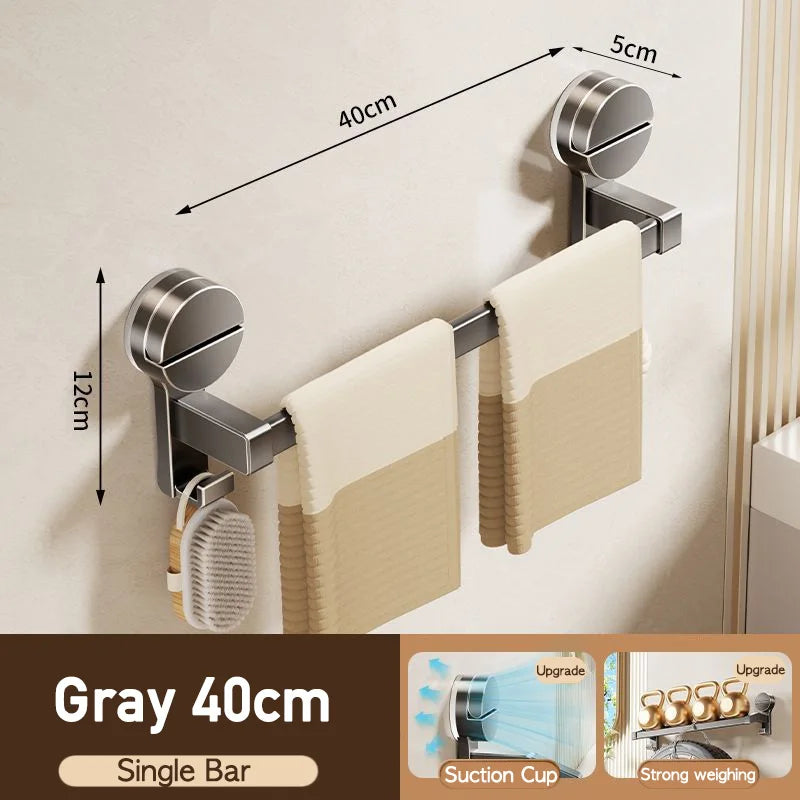 SUCVORA - Dual-Bar Suction Towel Rack for Drill-Free Storage