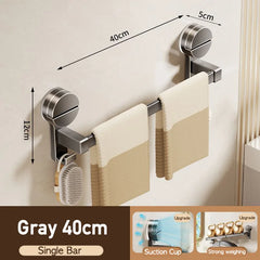 SUCVORA - Dual-Bar Suction Towel Rack for Drill-Free Storage