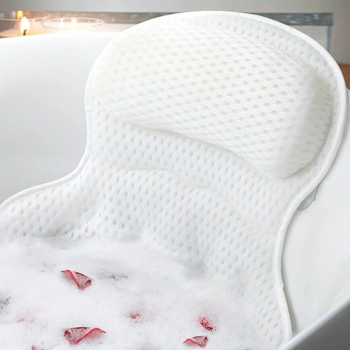 MESHORA - Sculpted Bath Pillow for Neck and Back Support