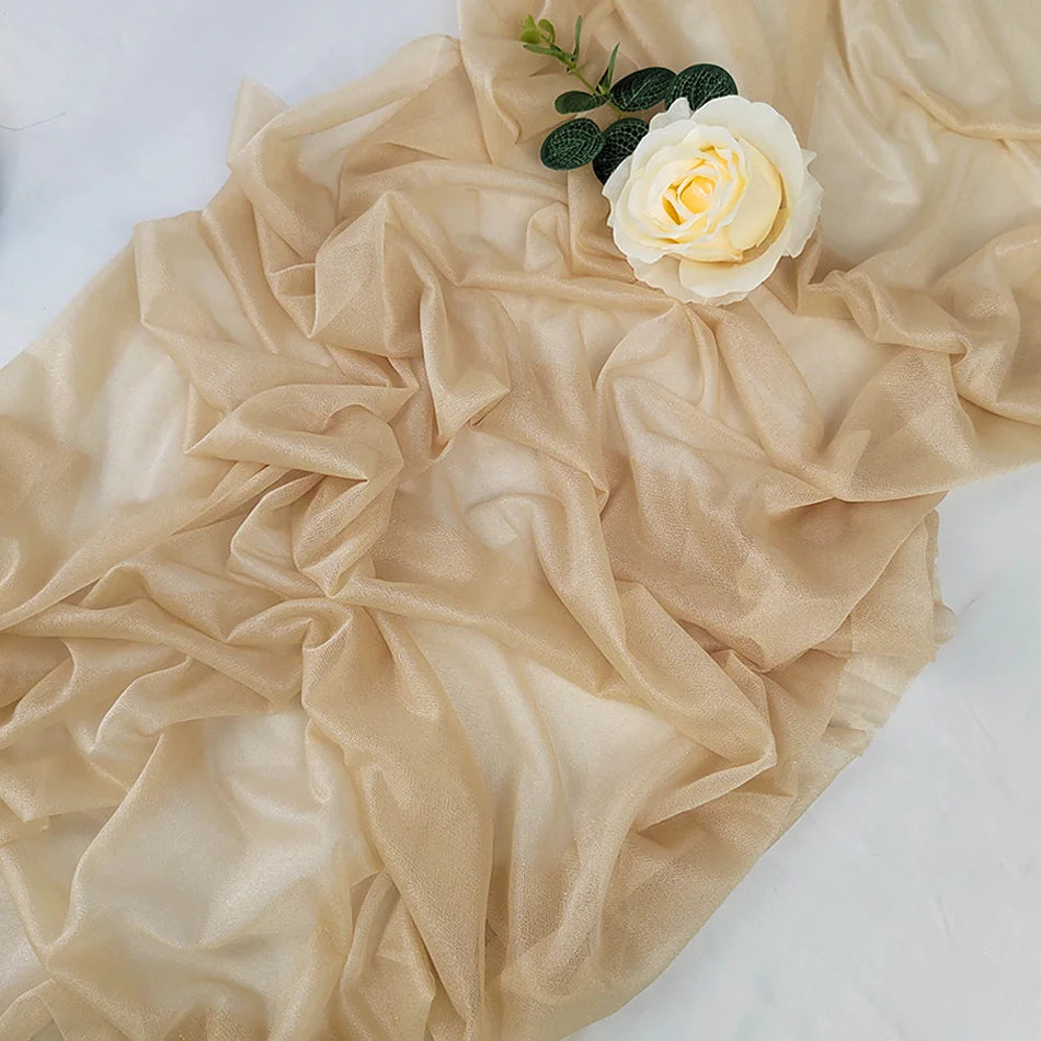 LUMEVRA - Sheer Chiffon Table Runner for Artful Event Draping