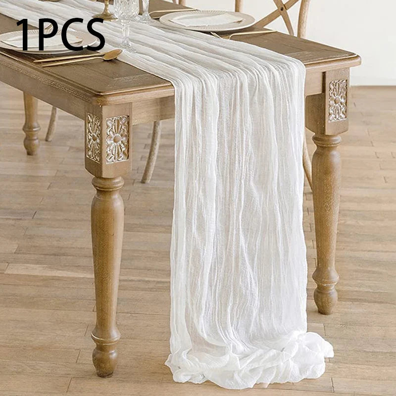 DRAPELIS - Semi-Sheer Gauze Table Runner for Artful Tablescapes