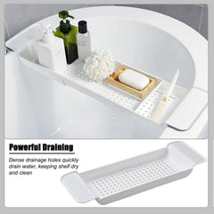 TUBELYN - Expandable Bath Caddy for Dry, Organized Tubside Storage