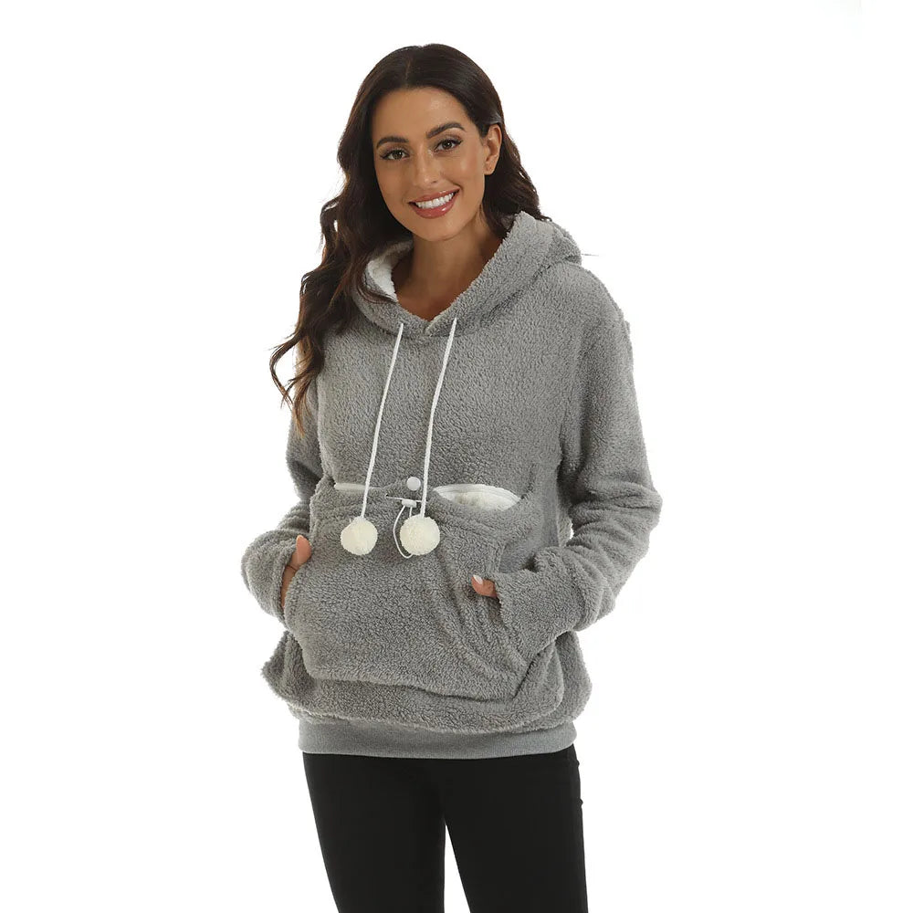 PAWVELA - Cat Cuddle Pouch Hoodie for Hands-Free Companionship