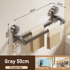 SUCVORA - Dual-Bar Suction Towel Rack for Drill-Free Storage