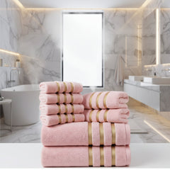 LUXEBLISS - 8-Piece Cotton Towel Set for Soft, Quick-Drying Comfort