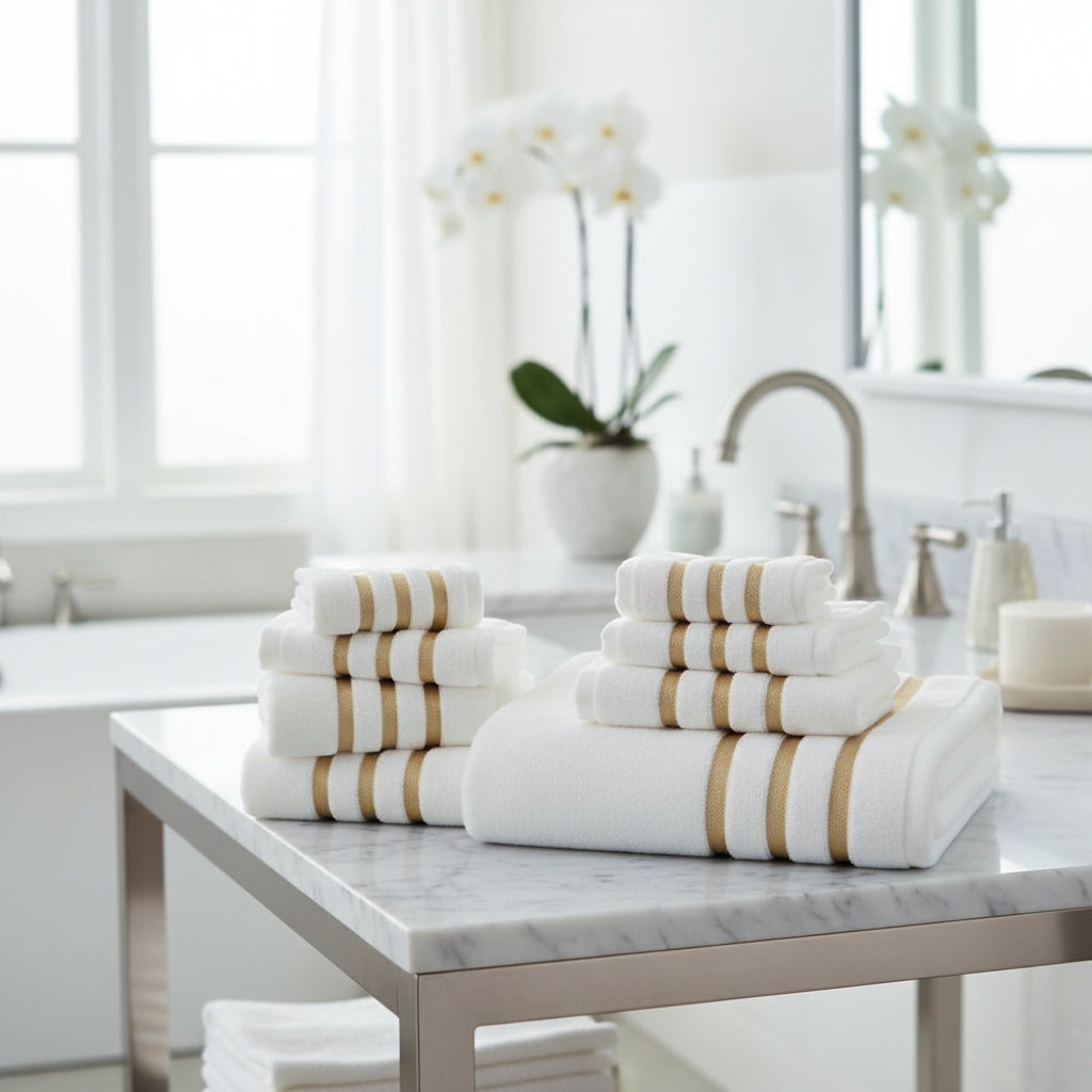 LUXEBLISS - 8-Piece Cotton Towel Set for Soft, Quick-Drying Comfort