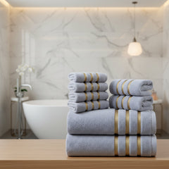 LUXEBLISS - 8-Piece Cotton Towel Set for Soft, Quick-Drying Comfort