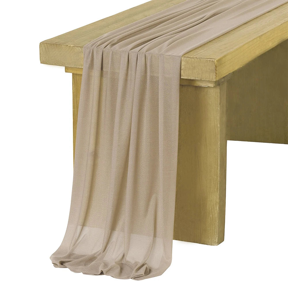 LUMEVRA - Sheer Chiffon Table Runner for Artful Event Draping