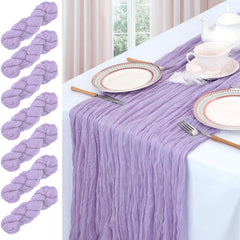 LILAVIA - Lilac Gauze Table Runner for Soft Bohemian Tablescapes