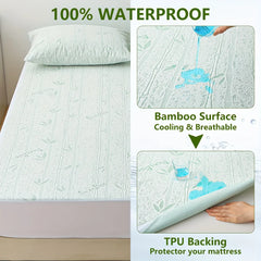 PURESLUMBER - Bamboo Fitted Sheet for Soft, Secure Sleep