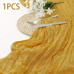 DRAPELIS - Semi-Sheer Gauze Table Runner for Artful Tablescapes