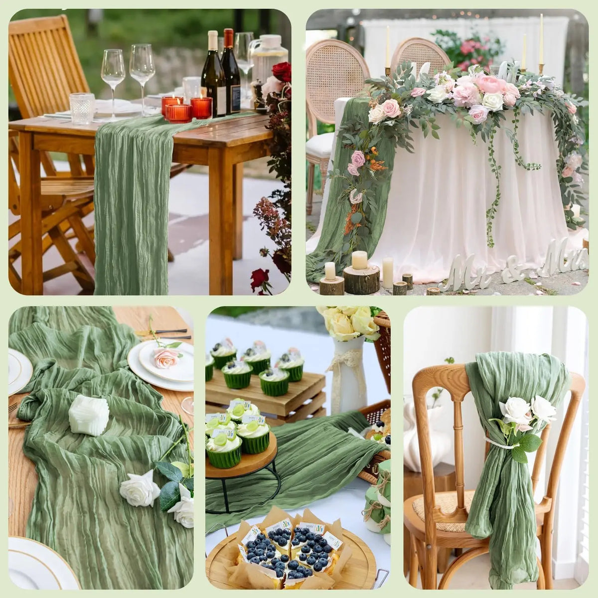 DRAPELLE - Gauze Table Runner for Softly Textured Tablescapes