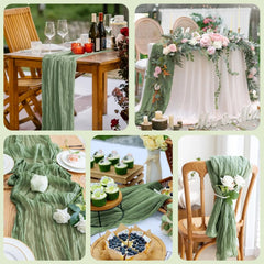 DRAPELLE - Gauze Table Runner for Softly Textured Tablescapes