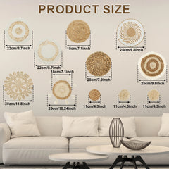 WEVORA - 11-Piece Woven Wall Basket Set for a Natural Focal Point