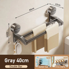 SUCVORA - Dual-Bar Suction Towel Rack for Drill-Free Storage