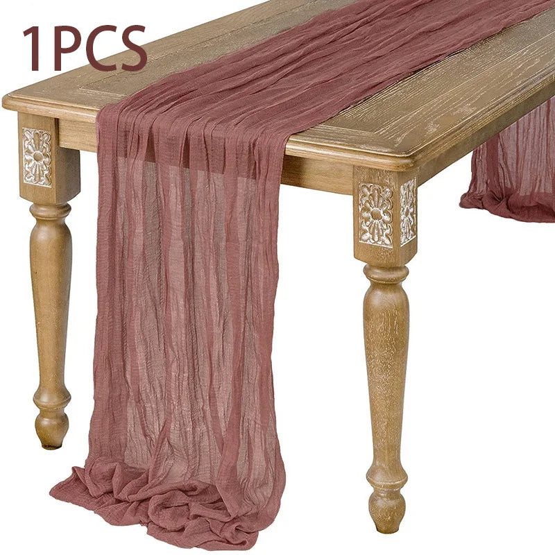 DRAPELIS - Semi-Sheer Gauze Table Runner for Artful Tablescapes