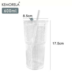 RILVENA - Striped Glass Tumbler for Distinctive Everyday Sipping