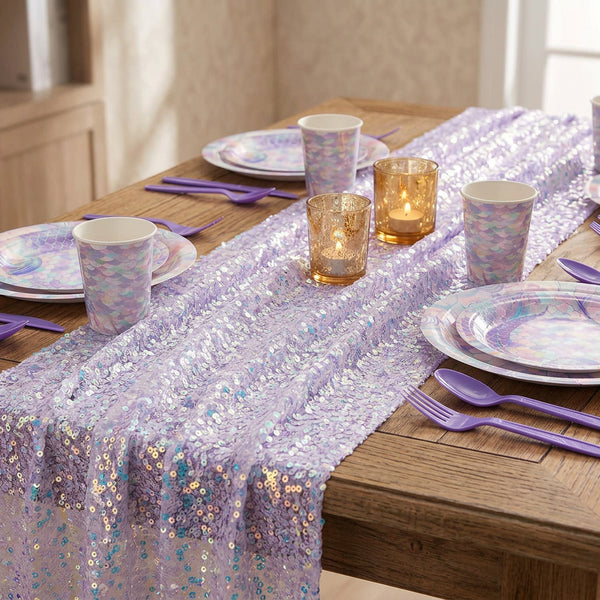 GLIMVORA - Iridescent Sequin Table Runner for Striking Tablescapes