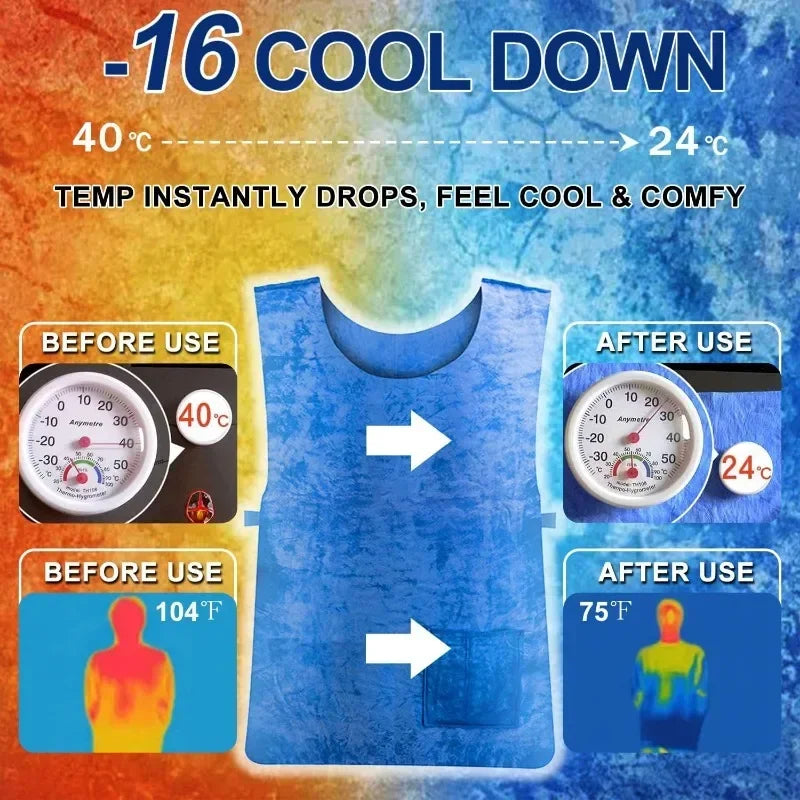 HYDROCOOL - Water-Activated Cooling Vest for Lasting Outdoor Comfort