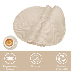 WEVLYRA - Braided Placemat and Coaster Set for Table Protection