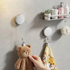 ZELVORI - Retractable Towel Rack for Drill-Free Wall Storage