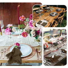 CLOVYRA - Cotton Linen Napkin Set for Rustic Table Settings