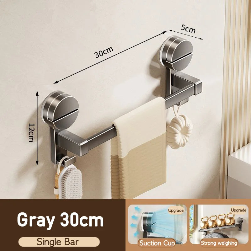 SUCVORA - Dual-Bar Suction Towel Rack for Drill-Free Storage