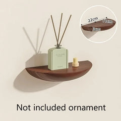 CIRVAYA - Solid Wood Semicircle Shelf for Artful Wall Storage