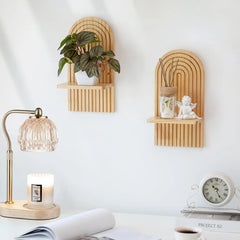 ARCVORA - Wooden Rainbow Wall Shelf for Artful Storage