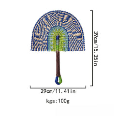 WOVELUNE - Woven Seagrass Fan Wall Art to Anchor Your Seating Area