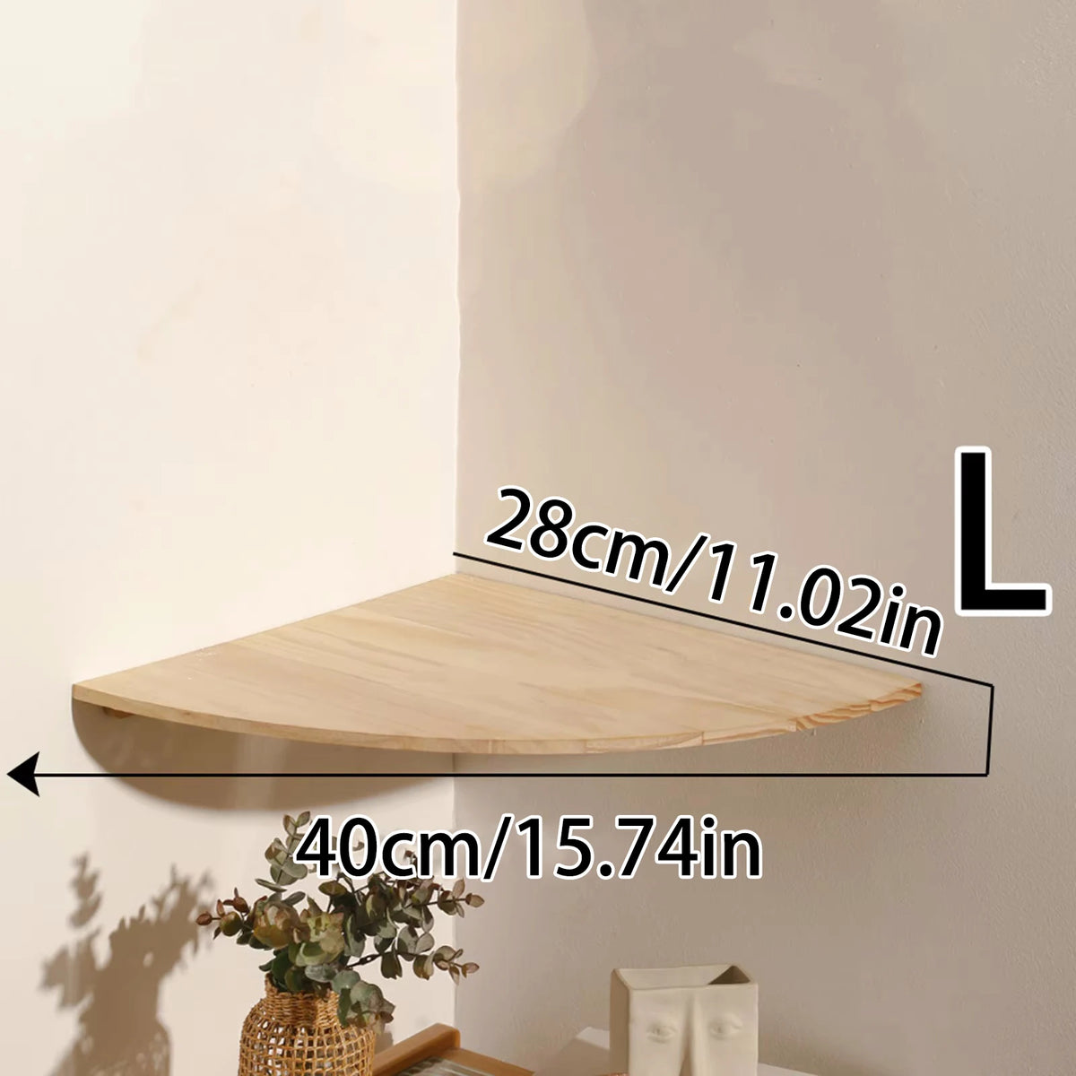 CORVYNE - Solid Pine Corner Shelf for Artful Space-Saving Display