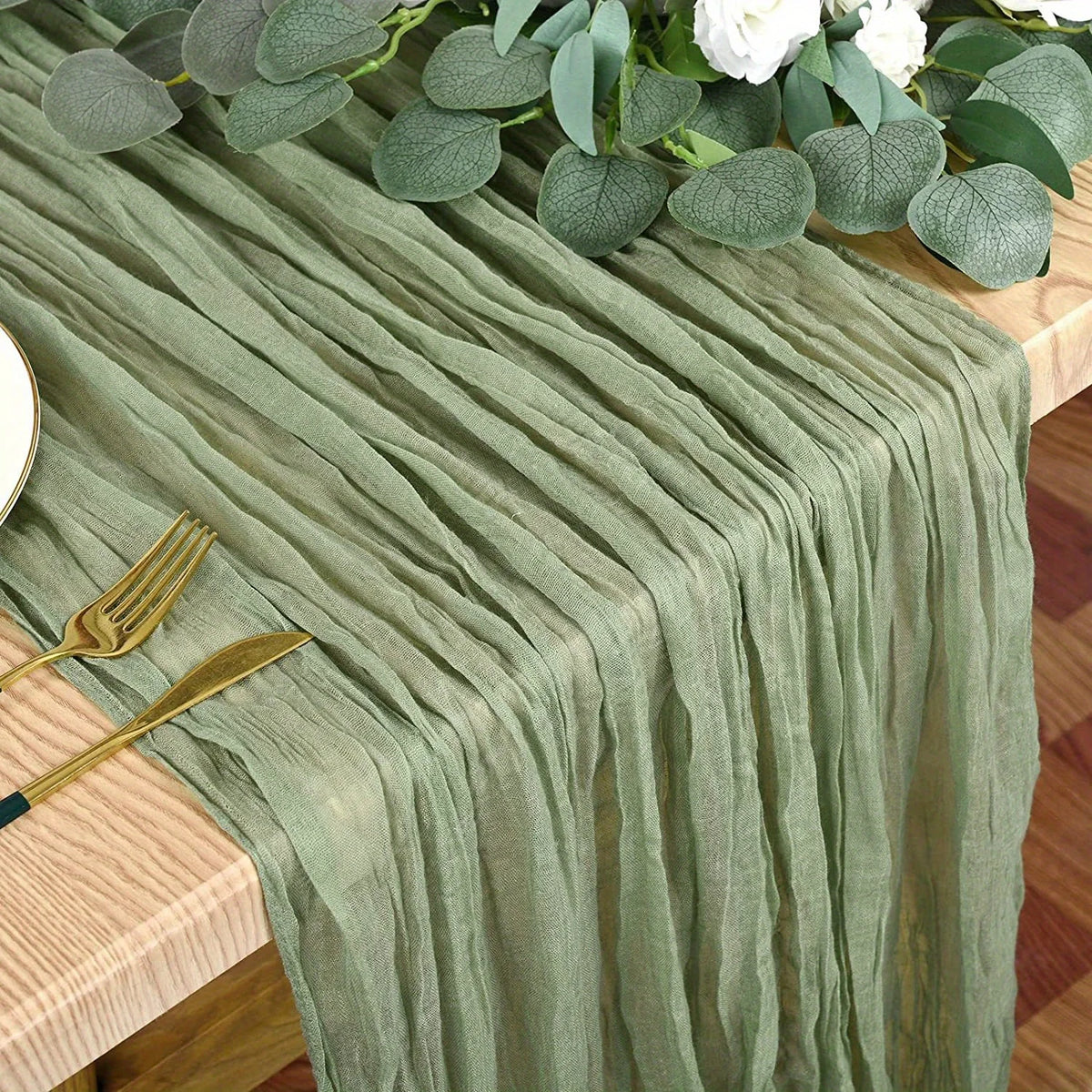 GAUZELLE - Cheesecloth Table Runner for Graceful Table Styling