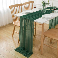 LUMEVRA - Sheer Chiffon Table Runner for Artful Event Draping