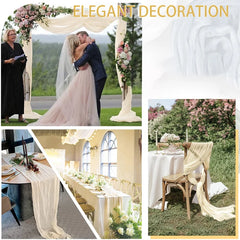 DRAPELIS - Semi-Sheer Gauze Table Runner for Artful Tablescapes
