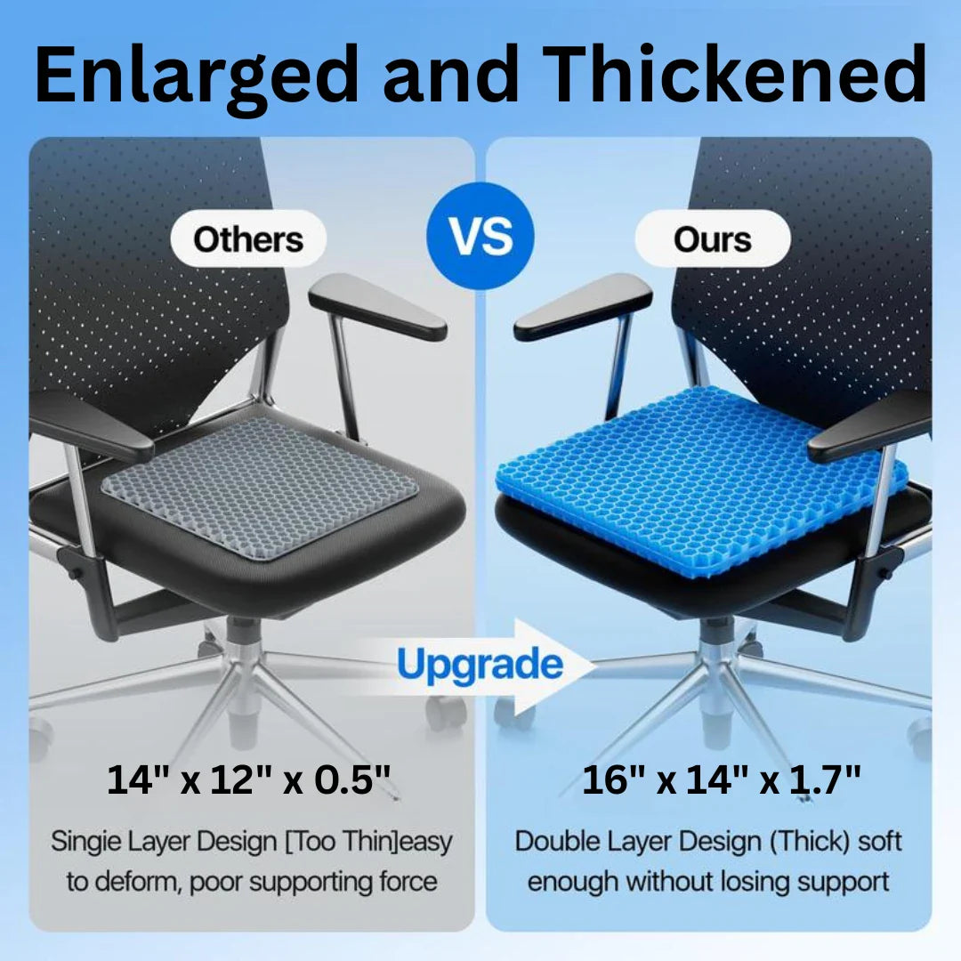 GELVIRA - Gel Seat Cushion for Pressure Relief and Lasting Comfort