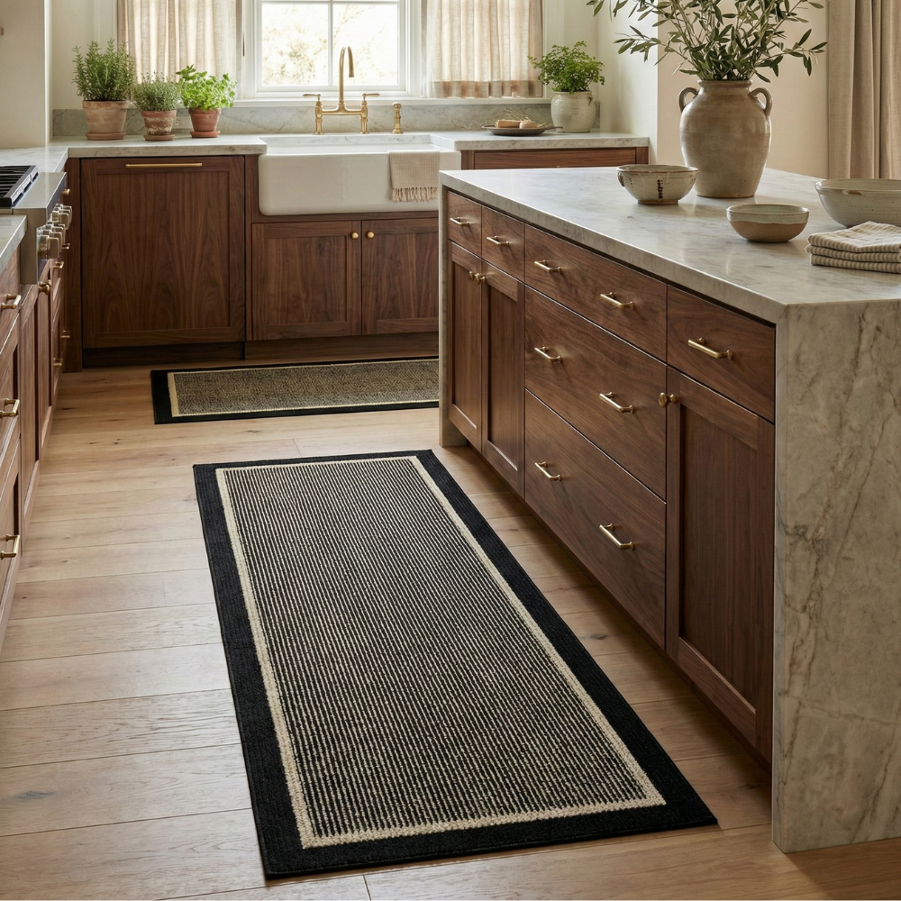 MATIVRA - Washable Non-Slip Kitchen Mat Set for Safer Footing