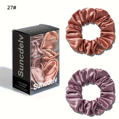VELUNEA - Silk Scrunchie Duo for Gentle Crease-Free Styling