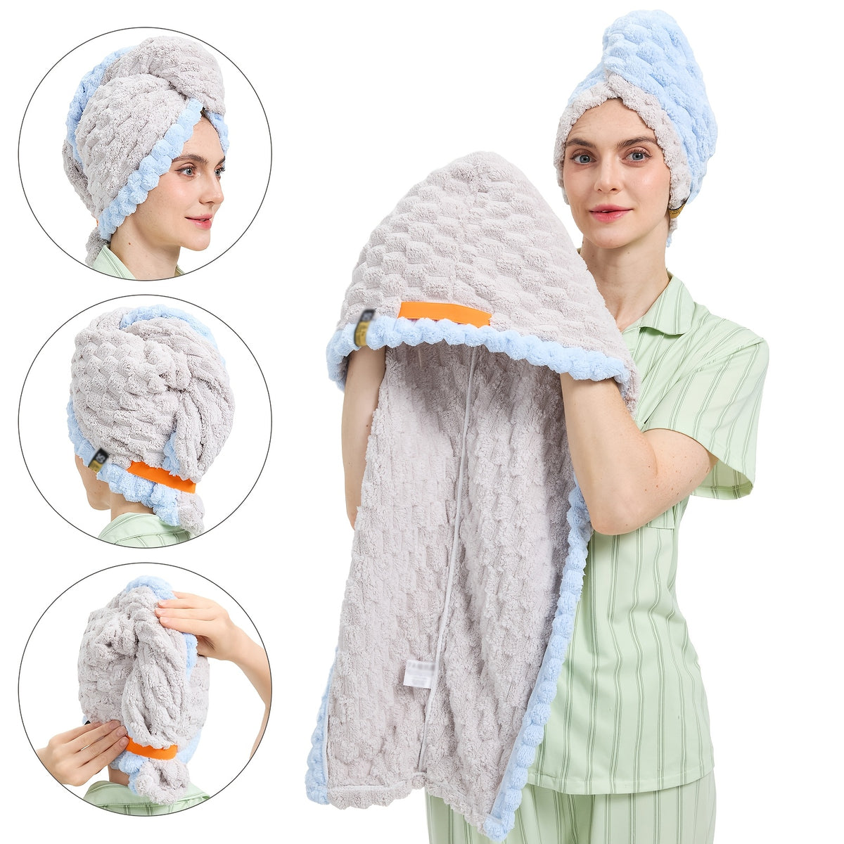 TRESSIVA - Oversized Microfiber Hair Towel for Faster Drying