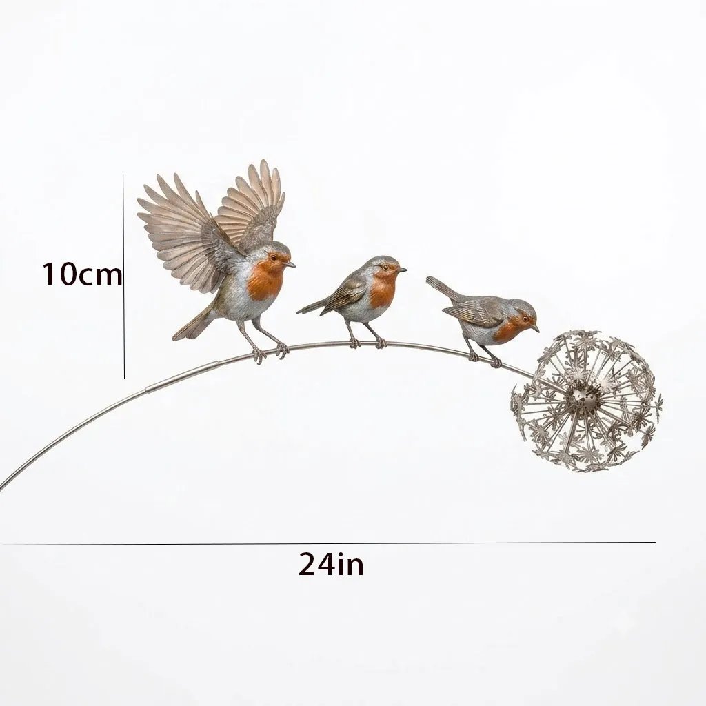 NATUREPERCH - Hand-Painted Robin Ornament for Garden Character