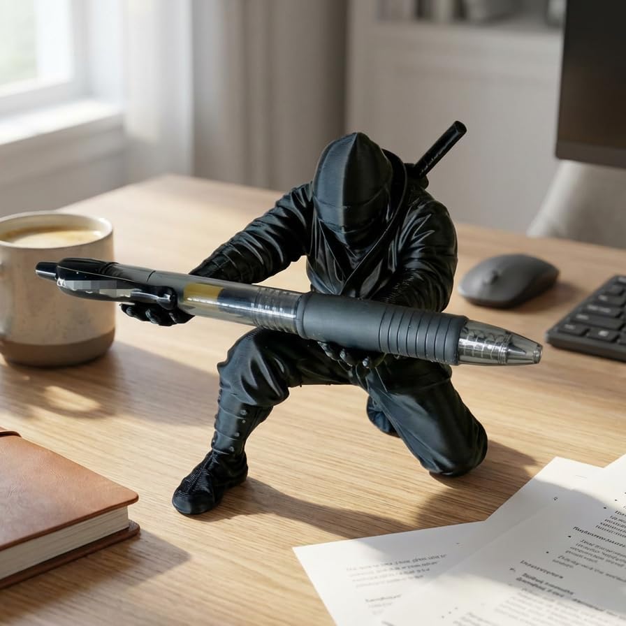 INKURAI - 3D-Printed Samurai Pen Holder for a Striking, Tidy Desk