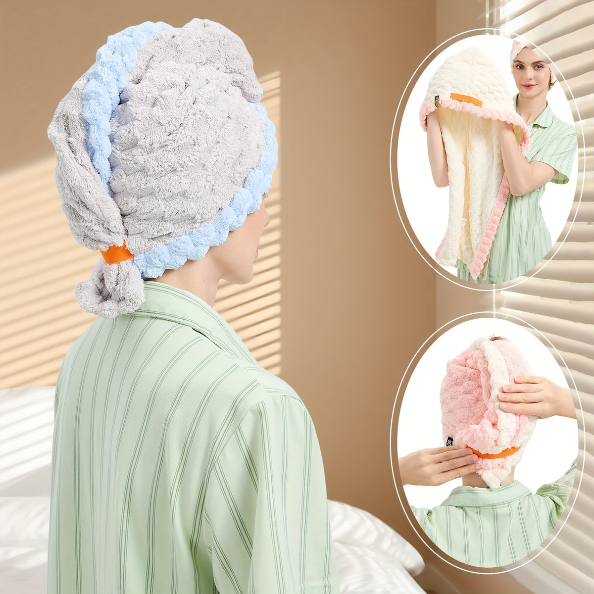 TRESSIVA - Oversized Microfiber Hair Towel for Faster Drying