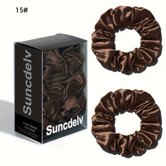 VELUNEA - Silk Scrunchie Duo for Gentle Crease-Free Styling