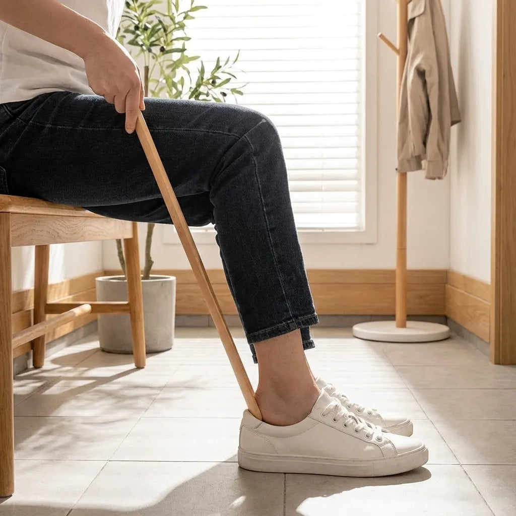 CALVYRA - Magnetic Beechwood Shoehorn for No-Bend Comfort
